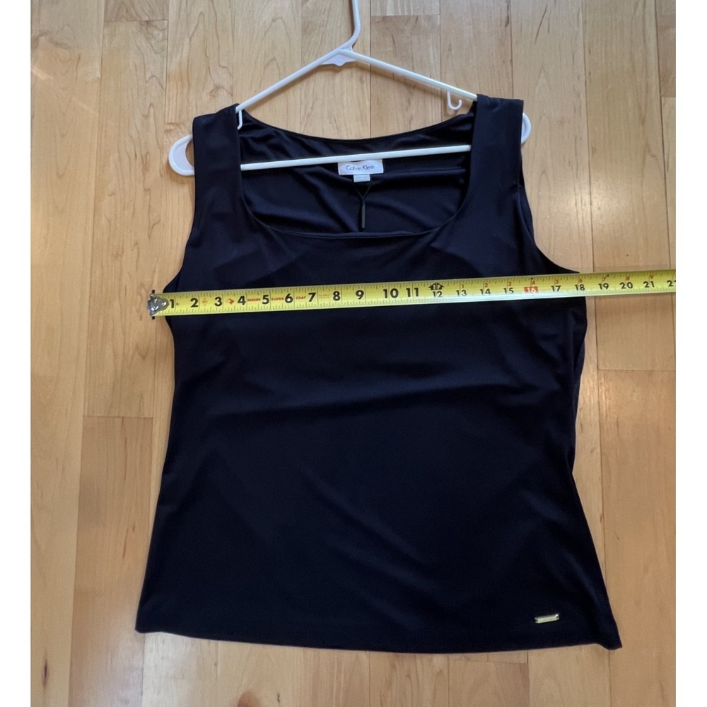 Calvin Klein Wom sleeveless top black square neck bust is lined NWT - Picture 5 of 8